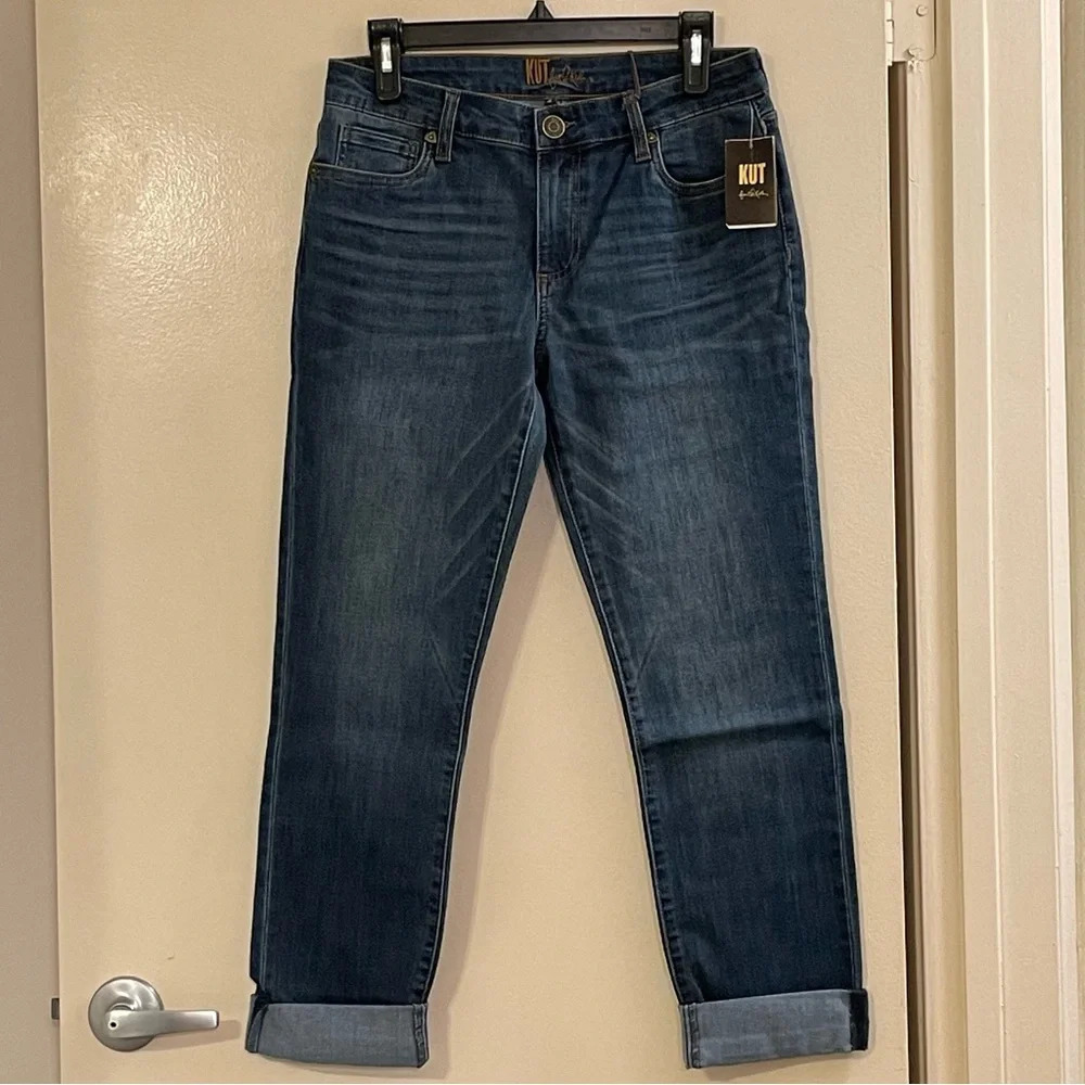 KUT FROM THE KLOTH‎ Boyfriend Straight Jeans in Wildflower with Medium Blue Wash - Picture 5 of 10